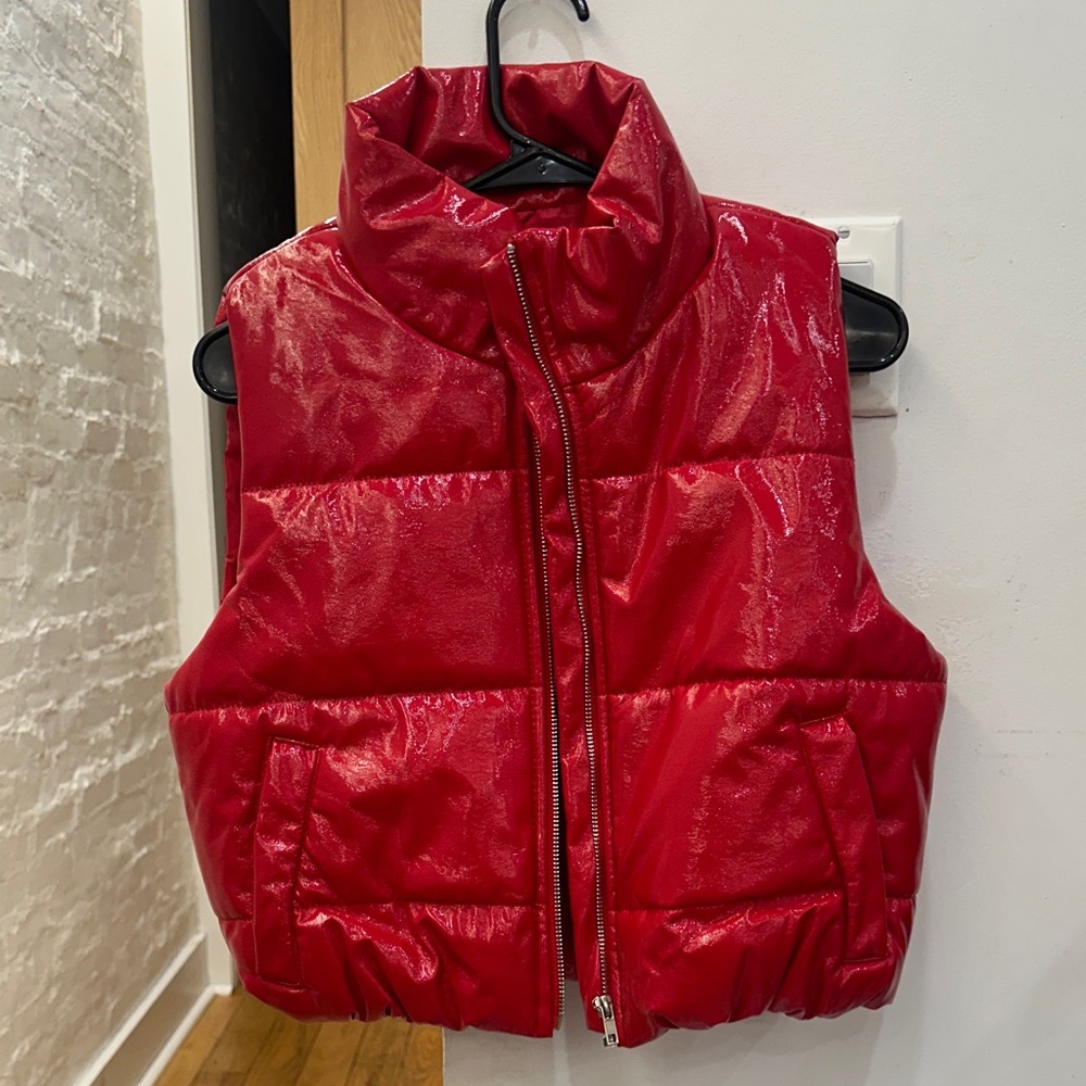 Red Women's Puffer Vest